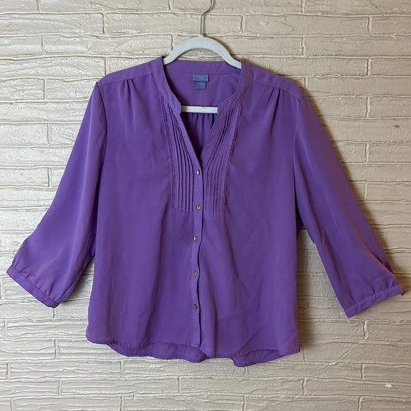 Petite large long sleeve button up shirt - Picture 1 of 2